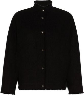 Max Mara Giacca Cardigan di Lana - Dames - Zomerjassen - Zwart - M - Wol - Jassen