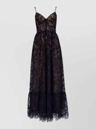 Michael Kors v neck floor length lace dress