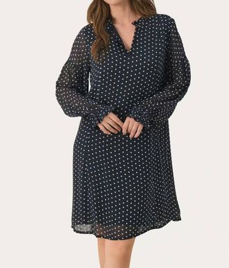 Part Two Botella Dress In Dark Navy Dot