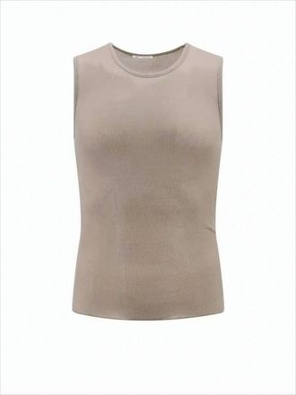 Ami Ribbed Knit Sleeveless Top With Fitted Silhouette