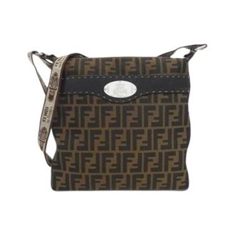 Fendi Pre-owned Cross Body Bags, unisex, Brown, Size: ONE SIZE Pre-owned Vintage Canvas Shoulder Bag