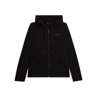 Freddy Felpa Cappuccio Zip con strass e inserto effetto seta