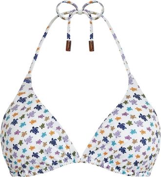 Vilebrequin Triangle Bikini Top Micro Ronde des Tortues - Dames - Bikinis - Wit - S - Badmode