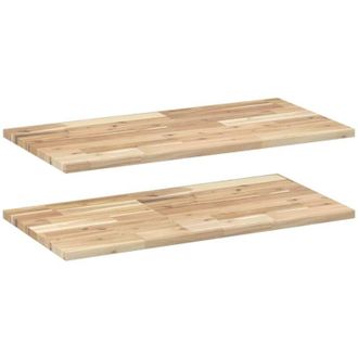 vidaXL Floating Shelves 2 pcs 60x40x2 cm Untreated Solid Wood Acacia Vidaxl