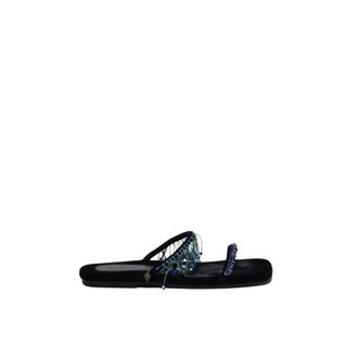 Dries Van Noten Sandalia de Terciopelo - Shoes - Mujer - Negro - 39 EU