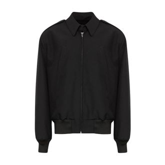 Maison Margiela Bomber Jackets, male, Black, Size: M Wool Bomber Jacket