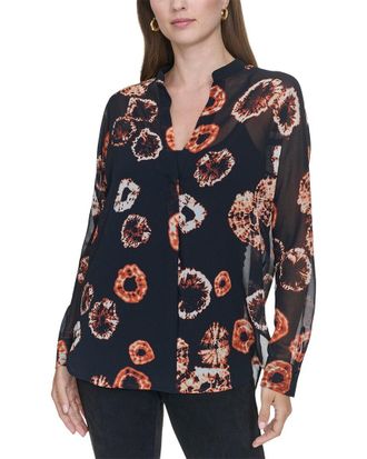 Halston Heritage Printed V-Neck Top