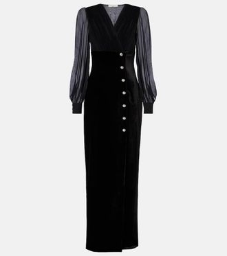 Alessandra Rich Velvet and georgette gown