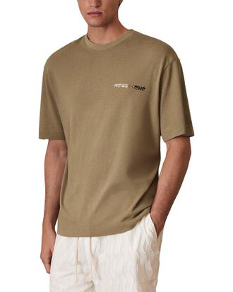 Reiss Brava Washed Sunset Linen-Blend T-Shirt