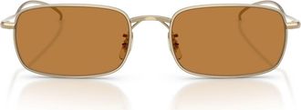 Oliver Peoples TK-14 53mm Rectangular Sunglasses in Gold /Cognac at Nordstrom