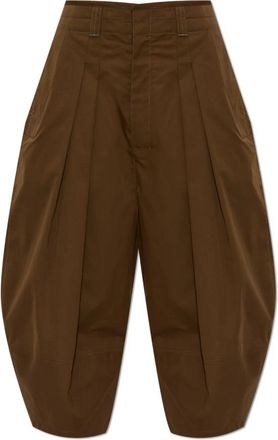 Christophe Lemaire Volume Bermudas - Dames - Korte Broeken - Bruin - XS - Katoen - Korte Broeken