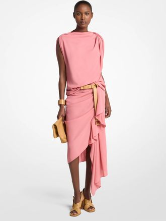 Michael Kors Wool Crepe Draped Blouse