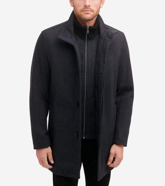 Cole Haan Mens Melton Wool Jacket - Grey Size Small