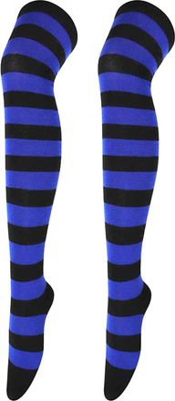 Generic Women Christmas Striped Thigh High Socks Extra Long Cotton Knit Warm Thick Tall Long Boot Stockings Leg Warmers Over Knee Striped Stockings Party Cost
