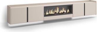 Skraut Home Skraut Home - Mueble Tv, Televisi&oacute;n, Muebles De Sal&oacute;n, Almacenaje, 315x35x50cm, Para Tv Hasta 80, Chimenea El&eacute;ctrica Xxl, Colgado, Suspendido, Led, Es