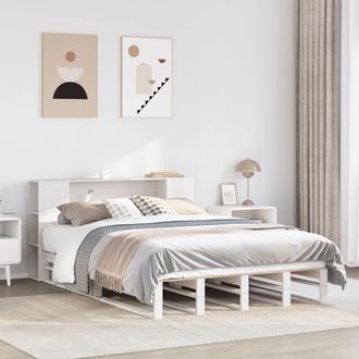 Berkfield Home Bookcase Bed without Mattress White 160x200 cm Solid Wood in Brown