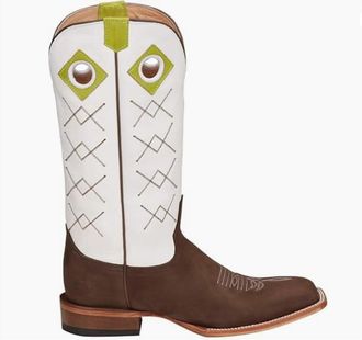 Justin Mens Latigo Cowhide Western Boot In White