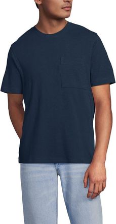 Lands End Short Sleeve Cotton Linen Tee in Deep Ocean at Nordstrom, Size Xx-Large
