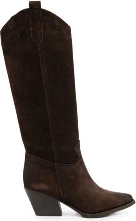 P.A.R.O.S.H. Pointed-toe Cowboy Boots - female - P.A.R.O.S.H. - Cowboy & Biker Boots - Brown - 4 UK - Shoes