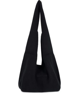 Aya Muse Sol ribbed-knit shoulder bag - Black
