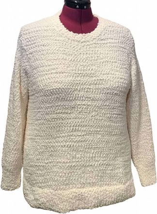 Style & Co. Womens Popcorn Boucle Fuzzy Sweater - Plus In Fresh Cream