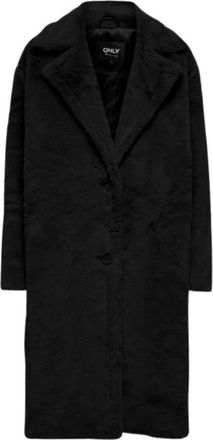 Only Faux Fur Vida Jas Zwart - Dames - Mantel - Zwart - M - Polyester - Jassen