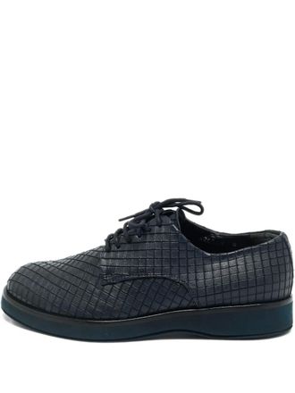 Giorgio Armani woven leather low-top shoes - Blue