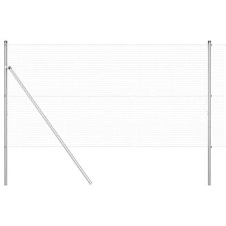 Berkfield Home Welded Wire Fence with 7 Posts 1.2x10 m Galvanised Steel in Silver