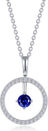 Lafonn Simulated Diamond Lab-Created Birthstone Reversible Pendant Necklace in Blue/September at Nordstrom Rack, Size 20