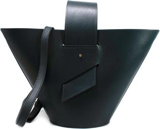 Carolina Santo Domingo Dark Green Leather Shoulder Bag