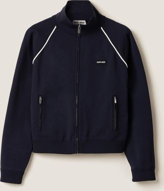 Miu Miu Technical yarn zipper cardigan