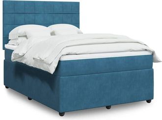 vidaXL Vidaxl - Cama Box Spring Con Colch&oacute;n Terciopelo Azul Oscuro 140x190 Cm