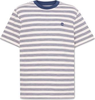 Timberland 4 Rows Striped S/S Tee T-Shirt f&uuml;r Herren | wei&szlig;