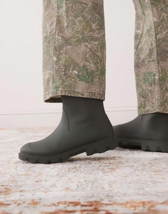 Hunter Downpour - Stivali da pioggia bassi oliva scuro-Verde