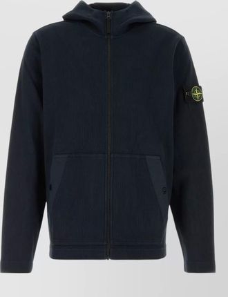 Stone Island ribbed hooded zip sweatshirt