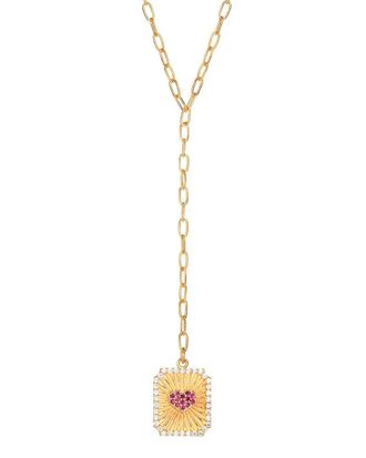 Gabi Rielle 14K Over Silver Cz Lariat Necklace