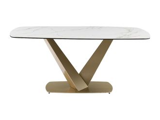 VENTE-UNIQUE.COM Mesa de comedor cristal blanco