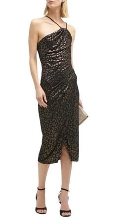 Iro Metallic Bexley Asymmetrical Midi Dress Size XS