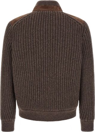 Brunello Cucinelli Mens Brown Lamb Leather Jacket Clothing