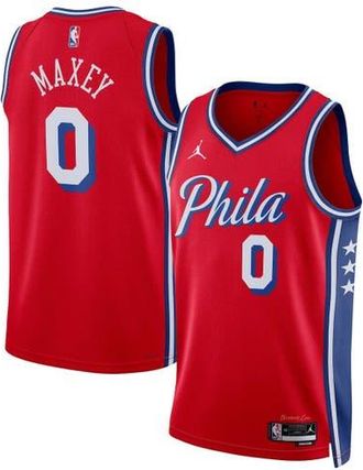 Jordan Brand Unisex Jordan Brand Tyrese Maxey Red Philadelphia 76ers Swingman Jersey - Statement Edition at Nordstrom, Size Xxx-Large
