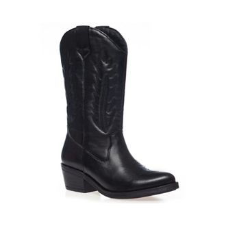 Copenhagen Shoes Schoenen, Dames, Zwart, 39 EU, Leer, Black Power Cowboylaarzen