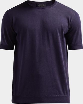 Giorgio Armani Men & apos;s Silk and Cotton Crewneck T-Shirt