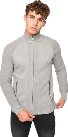 Crosshatch Heren Birchin gebreide trui met volledige rits (Grijs)