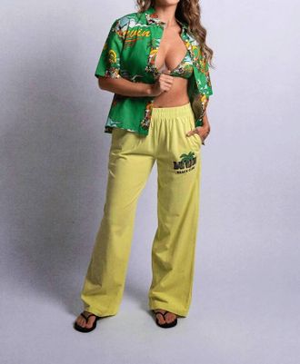 Duvin Design Co. Wind Cotton Beach Pant In Lime