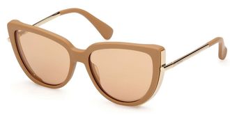 Max Mara MM0095 LIZ1 46G Womens Sunglasses Brown Size 56