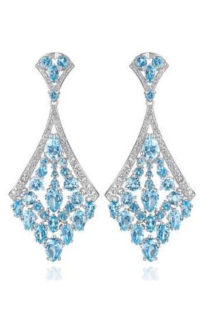 House of Frosted Blue & White Topaz Drop Earrings in Silver/Topaz at Nordstrom Rack