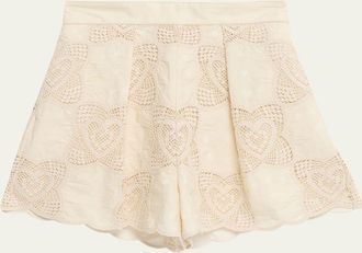 Zimmermann Wanderlust Crochet Cotton-Blend Shorts