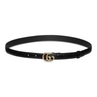 Gucci GG Marmont Dunne Riem - Dames - Accessoires - Zwart - Maat: 80 CM Leer