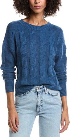 Forté Cashmere Crop Cable Wool & Cashmere-Blend Sweater