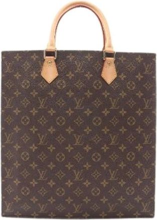 Louis Vuitton Pre-owned Sac Plat Monogram Coated Canvas Tote Bag - Dames - Vintage Shopper - Bruin - ONE Size - Leer - Vintage